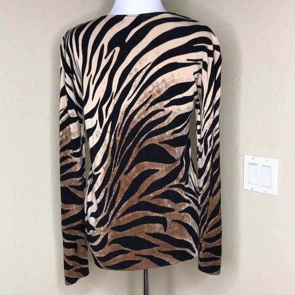 DIVA Thin Knitted Leopard Longsleeve Top L - Picture 4 of 6